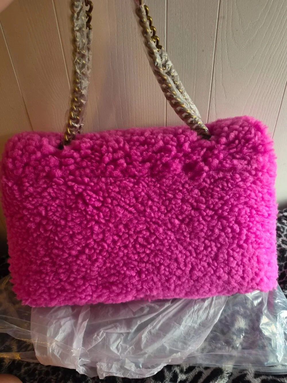 Kurt Geiger Macro Faux Shearling Bag